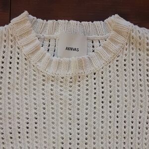 AKNVAS Women's Cream Open-Knit Sweater
